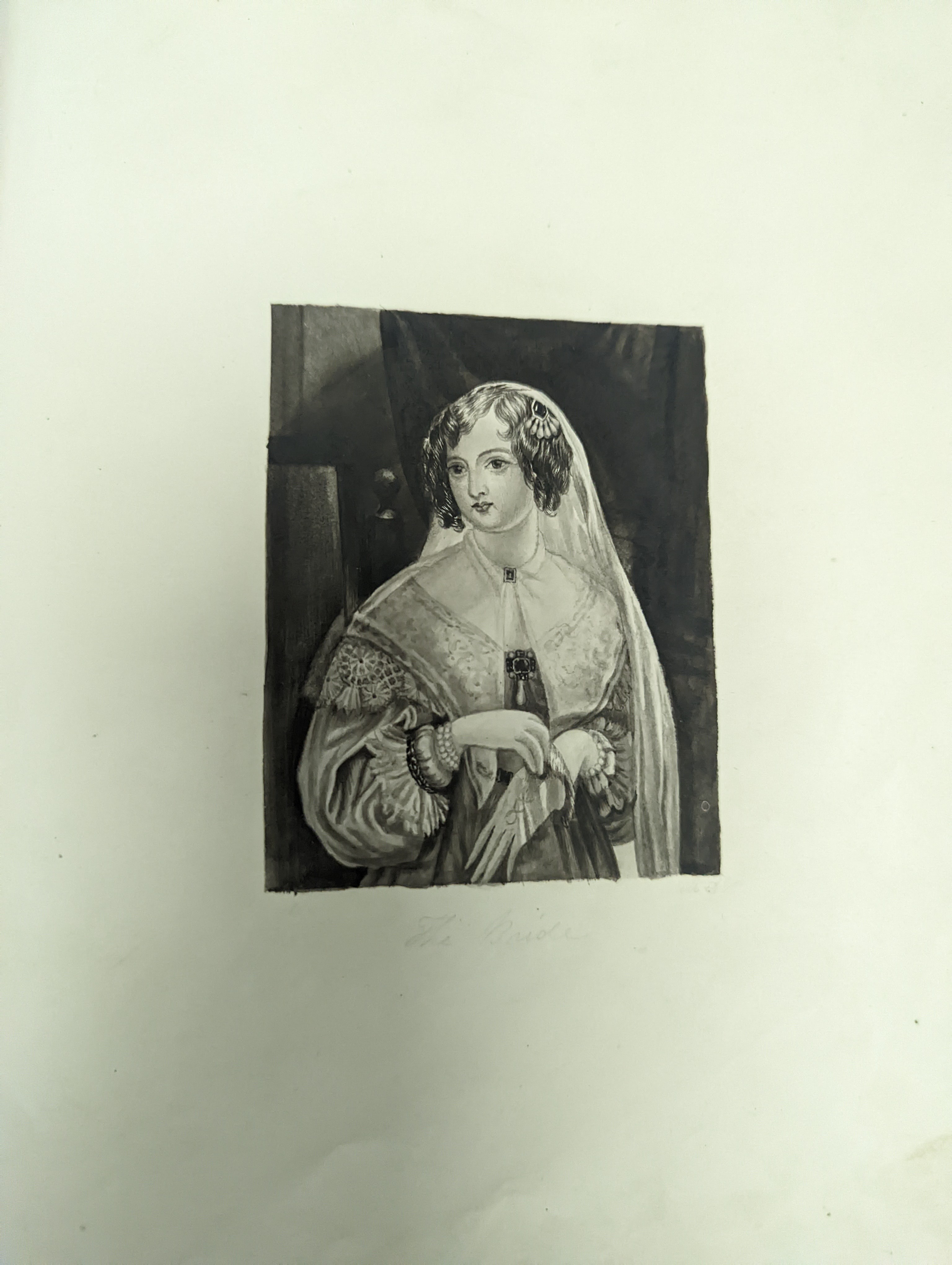 Mary Ann Vogan - an early 19th century album of 60 watercolours, pencil and ink drawings and engravings, including portraits, botanical specimens, land and seascapes, including 3 by R.C. Vogan, the front fly leaf inscrib